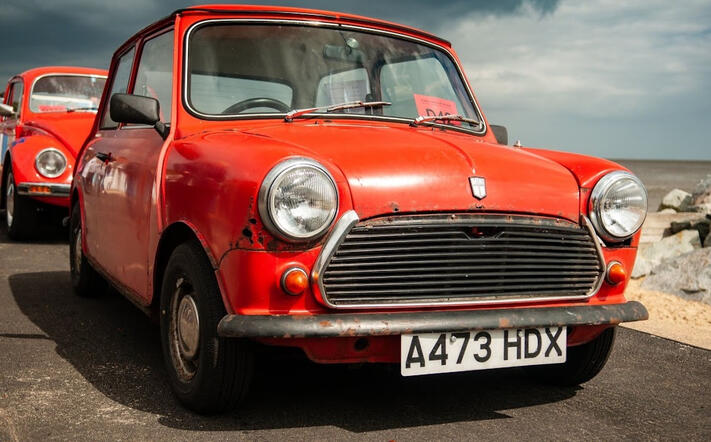 Working on the car whenever possible, we were able to get it roadworthy within just three months. 24 hours after passing its first MOT for 21 years, it was pressed into the Ipswich to Felixstowe Rally 2019. Here's the car, posing on the prom.